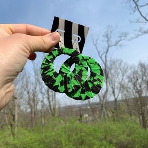 Fabric wrapped hoop earrings